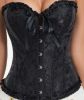 Adult Female Costumes to Hire - Black Corset XL  - Damask Print